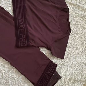 Nike Maroon Work our Set